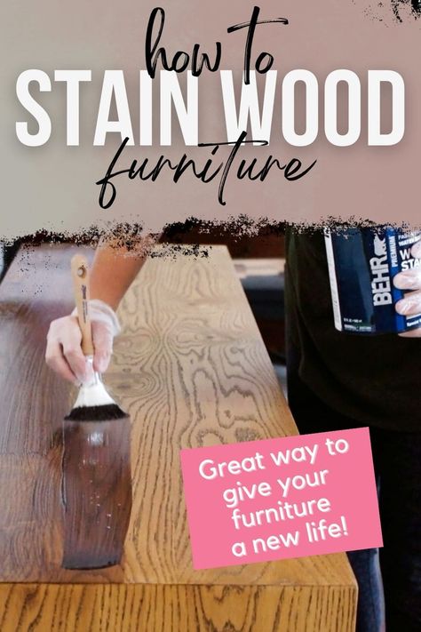 How to Stain Wood Furniture Stain Wood Furniture, How To Stain Wood, Stain Furniture, Painting Wooden Furniture, Stain Wood, Staining Furniture, Wood Furniture Plans, Wood Stain Colors, Woodworking Classes