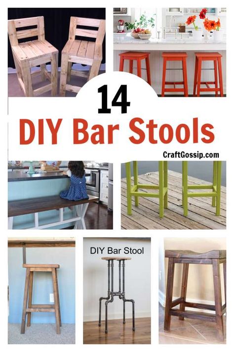 Pallet Bar Stools, At Home Bar, Chunky Bar, Diy Bar Stools, Porch Bar, 500 Dollars, Diy Stool, Bar Stools Kitchen Island, Industrial Bar Stools