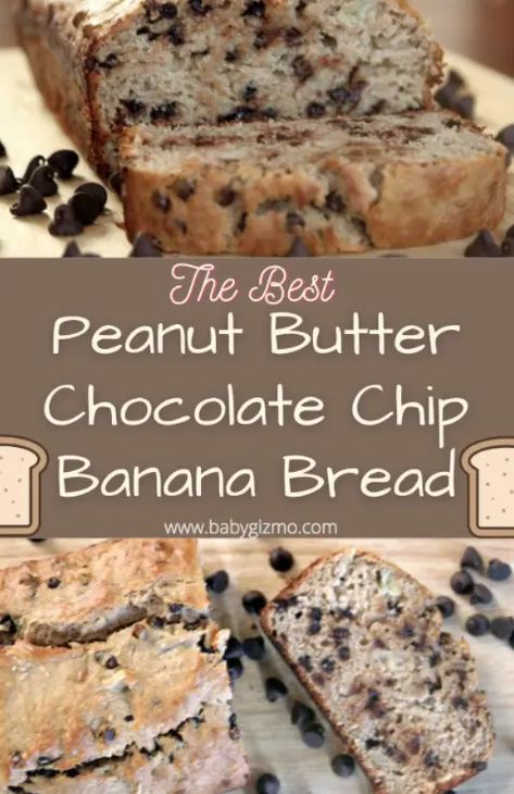 Banana Bread Chocolate Chip, Banana Bread Chocolate, Chocolate Chip Banana Bread Recipe, Peanut Butter Banana Bread, Peanut Butter Bread, Bread Chocolate, Chocolate Peanut Butter Fudge, Chocolate Chip Bread, Tasty Bread Recipe