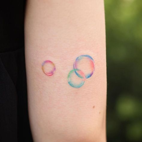 Sabrina Tattoo, Bubble Tattoo, Small Girly Tattoos, On Tattoo, M Tattoos, Korean Tattoos, Bubble Bubble, Kawaii Tattoo, Small Girl Tattoos