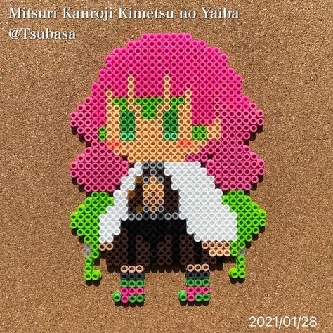 Perler Bead Patterns Demon Slayer, Demon Slayer Perler Beads, Ikea Pyssla, Photo Pixel, Hama Art, Lego Mosaic, Piskel Art, Pearl Beads Pattern, Easy Perler Beads Ideas