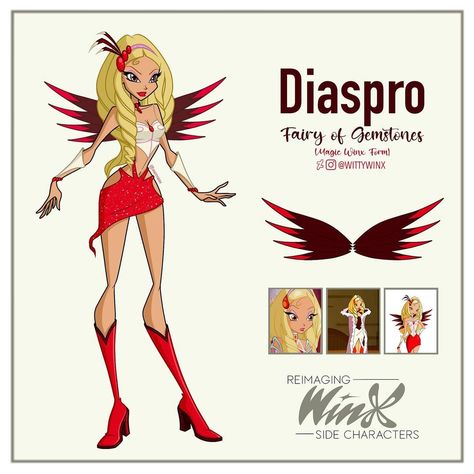 A HIGHLY requested fairy... Diaspro, Fairy of Gemstones! 💎 . Diaspro is the famous romantic rival of Bloom. She has pre-existing designs… Pop Pixie, Side Character, Beverly Hills Chihuahua, Les Winx, Bloom Winx Club, Club Design, Twisted Wonderland, Kawaii Art, How To Train Your Dragon