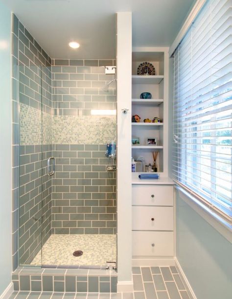 DIY Tile Ideas - Simply Sea Foam Tile Scheme - Creative Crafts for Bathroom, Kitchen, Living Room, and Fireplace - Awesome Shower and Bathtub Ideas - Fun and Easy Home Decor Projects - How To Make Rustic Entryway Art http://diyjoy.com/diy-tile-ideas 70s Basement, Makeover Kamar Mandi, Kid Bathroom, House Addition, Bilik Air, Attic Bathroom, Small Basements, Bathroom Shower Tile, Bathroom Remodel Shower