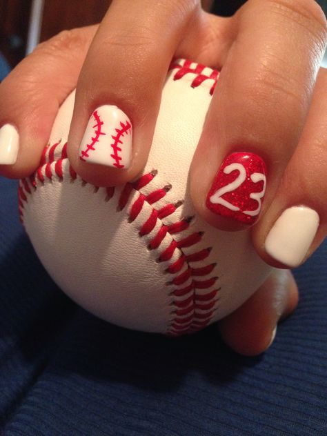 Baseball Nail Designs, Teen Nail Art, Baseball Nails, Blue Nail Designs, Toe Nail Designs, Nail Designs Glitter, Easy Nail Art, Cool Nail Art, Perfect Nails