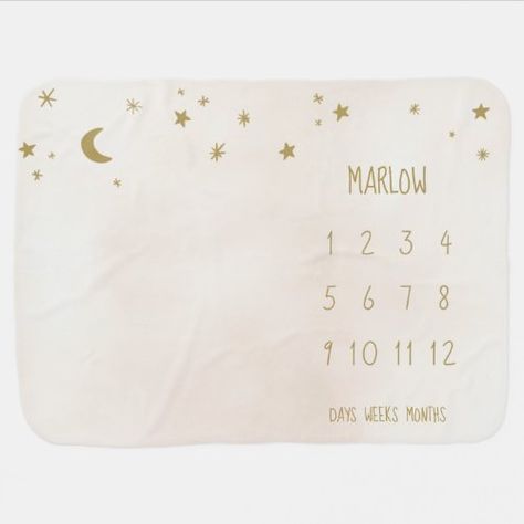 $36.40 | Simple Moon and Stars Boho Milestone Baby Blanket #stars #watercolor #boho #genderneutral #monthly #growthtracker #milestones #gold #cute #simple Watercolor Stars, Boho Baby Blankets, Dreamy Nursery, Gender Neutral Nursery Decor, Boho Watercolor, Boho Moon, Baby Monthly Milestones, Baby Milestone Blanket, Watercolor Designs