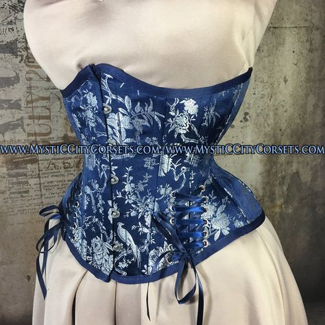 MCC-44L Navy Blue Bird Brocade underbust waist training | Etsy Best Corset, Waist Cincher Corset, Goth Corset, Blue Corset, Steel Boned Corsets, Steampunk Cosplay, Lace Tights, Vintage Corset, Gothic Corset