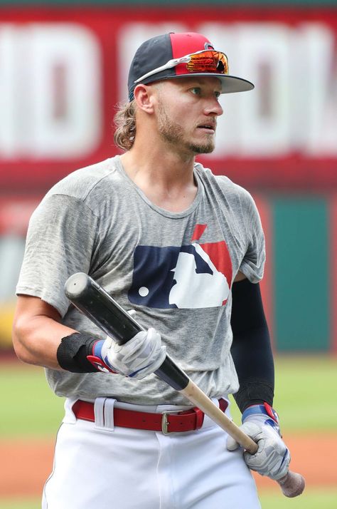 Cleveland Indians Josh Donaldson during batting practice before the game against the Kansas City Royals at Progressive Field. Sep. 4, 2018. Josh Brolin Labor Day, Josh Duhamel Win A Date With Tad Hamilton, Josh Duhamel Photoshoot, Ole Miss Baseball, Cleveland Guardians Baseball, Josh Donaldson, Brian Wilson Baseball, Mlb Players, Ole Miss