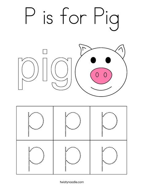 P is for Pig Coloring Page - Twisty Noodle P Is For Pig Craft, Pig Worksheets Preschool, Pig Activities For Preschool, Food Activities For Toddlers, Montessori Worksheets, Preschool Animals, Earth Day Worksheets, Fairy Tales Preschool, Name Coloring Pages