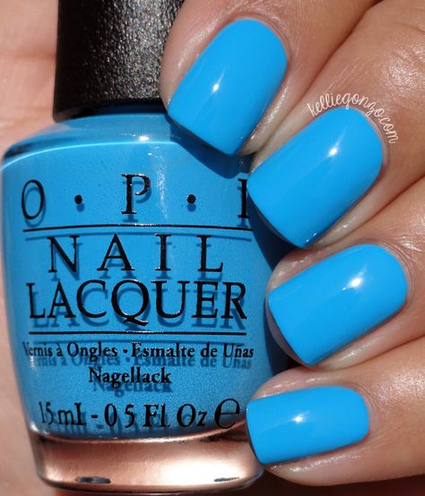 Bright Blue Nail Polish, Opi Nail Colors, Nails Opi, Gel Nails At Home, Blue Nail Polish, Blue Nail, Colorful Nail Designs, Get Nails, Opi Nails