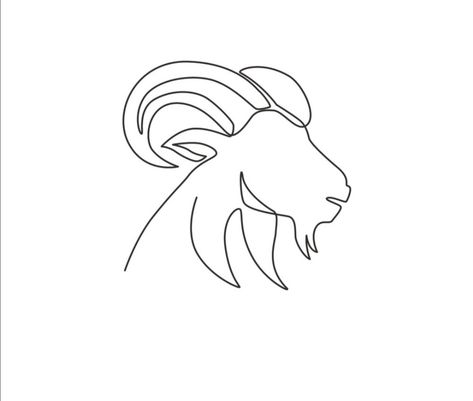 One line drawing of a goat, can be used as a tattoo Goat Line Drawing, Ibex Drawing, Tattoo Goat, Goat Drawing, Sheep Logo, Animal Line Drawings, Tattoo 2024, One Line Tattoo, Line Tattoo