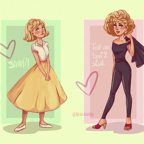 Arandanity on Instagram: “Some Grease fanart for no reason💄💛✨ . . . #grease #fanart #sandy #sandradee #movies #oldmovies #illustration #art #characterdesign…” Grease Fanart, Grease Broadway, Grease Characters, Grease Aesthetic, Grease John Travolta, Olivia Newton John Grease, Sandy Grease, Grease Movie, Grease Is The Word