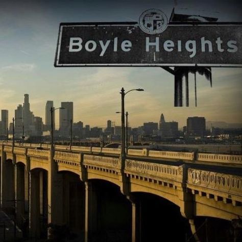 Boyle Heights bridge to downtown Los Angeles Oh, how I remember driving this bridge. It's used in sooo many commercials and movies Boyle Heights, Huntington Park, East La, East Los Angeles, My Hood, Vintage Los Angeles, California Love, City Of Angels, Los Angeles Homes