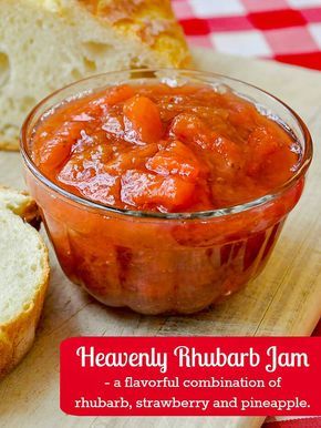 Strawberry Rhubarb Jam Heavenly Rhubarb Jam, Rhubarb Pineapple Jam, Freeze Strawberries, Rhubarb Jelly, Garage Redo, Easy Weekday Dinners, Homemade Preserves, Rhubarb Jam Recipes, Newfoundland Recipes