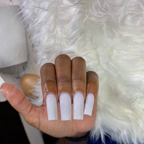 ❌I DO NOT WORK OVER OTHERS❌ on Instagram: “Milky White 😻 ❌If Viewing Follow Me @badnailgalll ❌ • • • • #704nails #704nailtech #704nailtechnician #704nail #704nailartist #cltnails…” Baddie Nails Acrylic, Ambre Nails, Random Flicks, Tapered Square Nails, Long Acrylic Nail Designs, Fantasy Nails, Tapered Square, Baddie Nails, Short Square Acrylic Nails