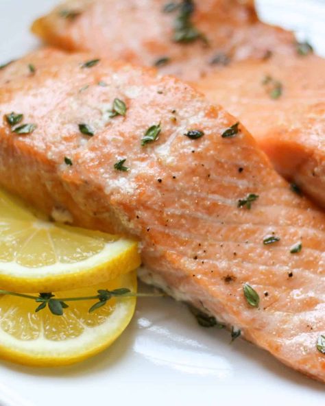 Easy Baked Salmon Fillets - Savas Kitchen Baked Salmon Filets With Skin, Bake Frozen Salmon, Baked Salmon Filets, Cooking Salmon Fillet, Salmon Fillet Recipes, Frozen Salmon, Salmon Fillet, Easy Baked Salmon, Cooking Salmon