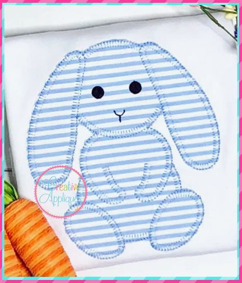 Blanket Stitch Floppy Eared Rabbit Applique - Creative Appliques Embroidery Bunny, Rabbit Applique, Bunny Applique, Floppy Eared Bunny, Cushion Embroidery, Homemade Quilts, Applique Templates, Floppy Ears, Floral Quilt