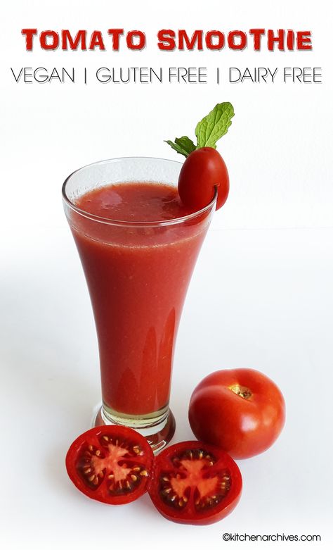 Tomato Smoothie Healthy, Tomato Smoothie Recipes, Tomato Smoothie, Magic Bullet Recipes, Best Healthy Dinner Recipes, Gluten Free Kitchen, Smoothie Drink Recipes, Yogurt Smoothies, Easy Drink Recipes