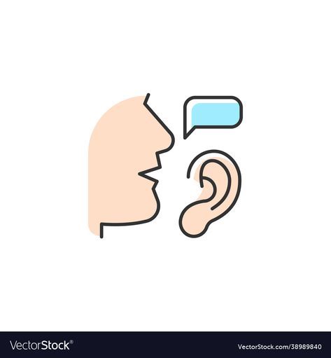 Effective Communication Illustration, Active Listening Illustration, Illustration Simple, Communication Relationship, Element Symbols, Listening Ears, Active Listening, Rgb Color, Effective Communication