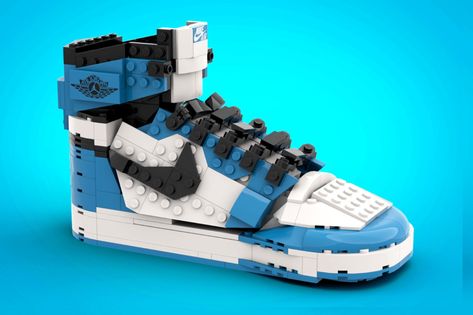 LEGO Ideas Nike Air Jordan 1 Set | HYPEBEAST Lego Shoes Nike, Lego Jordan, Lego Shoes, Retro Jordans, Shattered Backboard, Jordan Ones, Lego Creative, Jordan Shoes Retro, Cleats Shoes