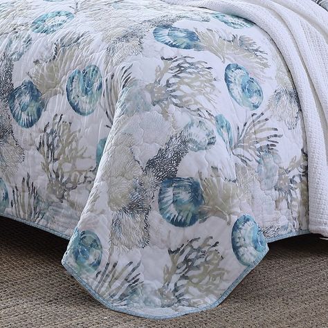 Tommy Bahama Home Freeport 100% Cotton Quilt Set & Reviews | Wayfair Coastal Quilt Sets, Coastal Bedding Sets, Coastal Quilts, Coastal Bedding, King Quilt Sets, Tommy Bahama Home, Cotton Quilt Set, Twin Quilt, Quilted Coverlet