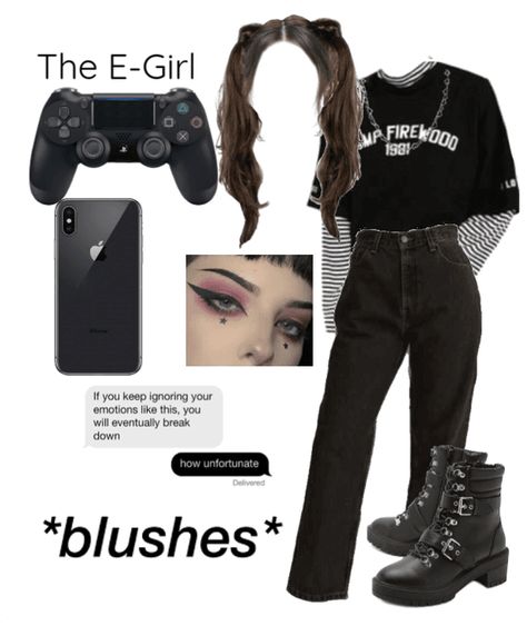 Egirl Outfits Ideas For School, Egirl Aesthetic Outfits For School, Egirl Outfit Ideas, Egirl Aesthetic Outfits, Egirl Clothing, Egirl Style, Egirl Aesthetic, Egirl Fashion, E Girl Aesthetic