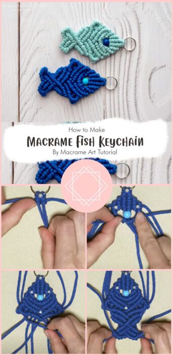 Free DIY Macrame Fish Keychain: Creative Tutorial Ideas - Carolinamontoni.com Macrame Free Patterns, Macrame Keychain Diy Tutorials, Macrame Fish, Fish Keychain, Free Macrame Patterns, Wall Hanging Ideas, Macrame Knots Pattern, Creative Tutorials, Knots Diy