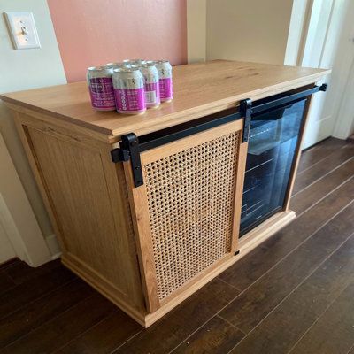 Mini Fridge Island, Cabinet For Wine Fridge, Salon Mini Fridge, Beverage Refrigerator Cabinet, Living Room Fridge, Table Over Mini Fridge, Mini Fridge Storage Cabinet, Guest Room Mini Fridge, Mini Fridge In Salon Suite