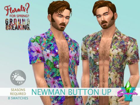 The Sims Resource - FFSG Newman Button Up Shirt Male Clothing, Bespoke Suit, Sims 4 Clothing, Vest Outfits, Sims 4 Custom Content, The Sims Resource, Sims Resource, Button Up Shirt, Hoodie Jacket