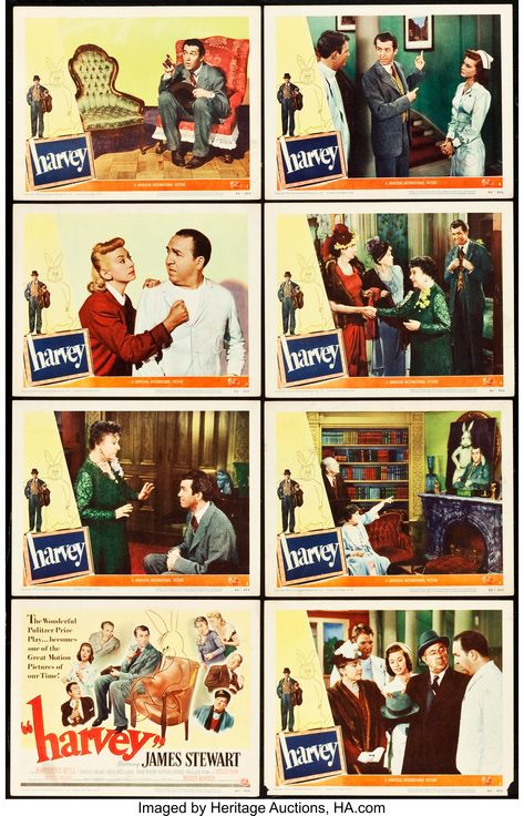 Harvey (Universal International, 1950). Lobby Card Set of 8 (11" X | Lot #86233 | Heritage Auctions Teenage Werewolf, The Three Stooges, Tower Of London, 20th Century Fox, Lobby Cards, Motion Picture, Card Set, Lobby, Good News