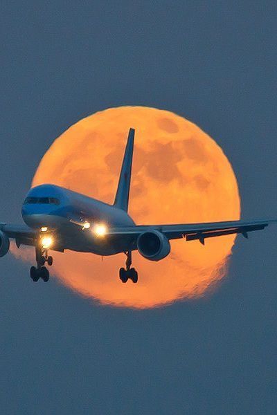 Airlines, The Moon, Flight, Moon, Travel