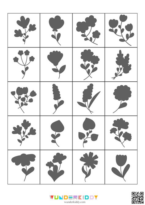 Printable Flowers Shadow Matching Activities for Preschool Flower Activity, Kids Critical Thinking, Shadow Activities, Printable Flowers, Shadow Matching, Activity Preschool, Activity For Preschool, Matching Activities, Printable Games For Kids