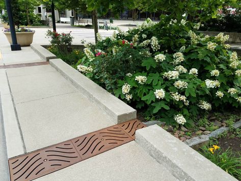 Sidewalk Drains Gutter Drainage Ideas, Downspout Drainage Ideas, Downspout Drainage, Drainage Ideas, Gutter Drainage, Splash Blocks, Underground Drainage, Trench Drain, Drainage Pipe