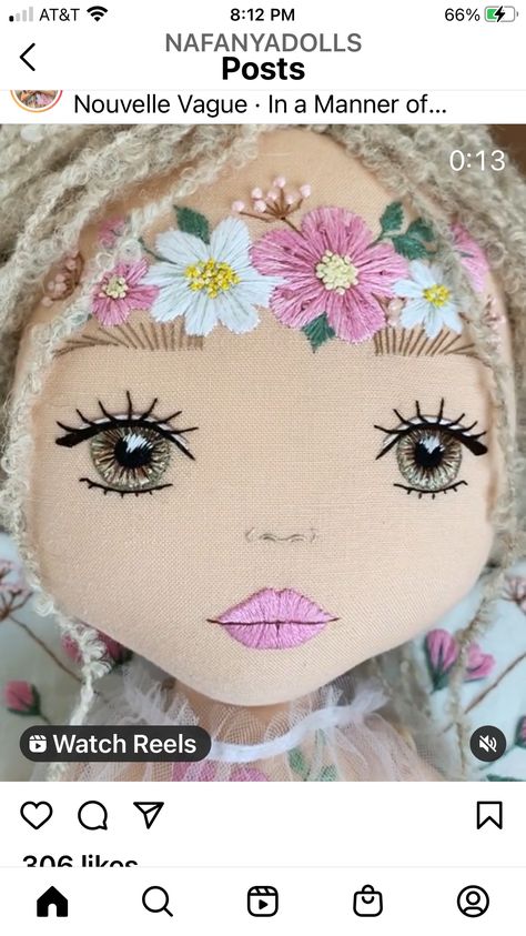 How To Embroider Doll Eyes, Embroidered Doll Faces Simple, Painted Rag Doll Faces On Fabric, Embroidered Doll Faces, Embroider Doll Face, Diy Rag Dolls, Doll Face Paint, Preschool Crafts Fall, Doll Faces