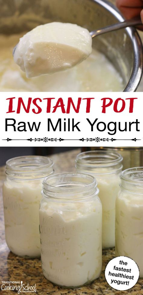 Thick Raw Milk Yogurt In The Instant Pot | Traditional Cooking School Yogurt Instant Pot, Yogurt In The Instant Pot, Instant Pot Yogurt, Thick Yogurt, Making Yogurt, Healthy Yogurt, Homemade Yogurt, Yogurt Recipes, Instapot Recipes