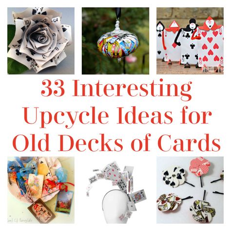 Art Made From Playing Cards, Art Using Playing Cards, Crafts Using Old Playing Cards, Repurpose Playing Cards, Playing Card Crafts Recycled, Old Playing Cards Crafts, Playing Card Upcycle, Craft With Playing Cards, Deck Of Card Crafts