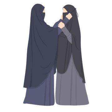 Bff Cartoon, Islamic Friends, Girl Muslim, Sister Png, Wallpaper Islami, Wearing Hijab, Art Motivation, Best Friends Sister, Best Friends Cartoon