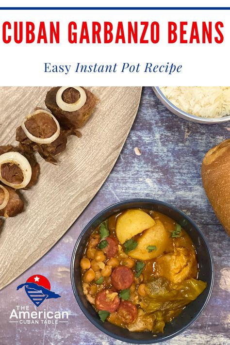 Chorizo Potatoes, Garbanzo Bean Recipes, Recipe Instant Pot, Garbanzo Bean, Ragu Recipe, Cuban Food, Pot Recipes Easy, Cuban Recipes, Easy Instant Pot Recipes