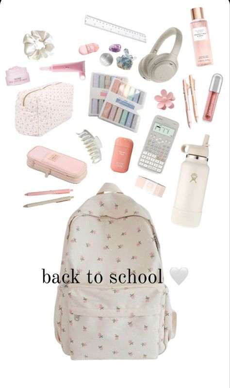 Bag Essentials School, Schul Survival Kits, Middle School Essentials, School Emergency Kit, School Backpack Essentials, Preppy School Supplies, Everyday Bag Essentials, School Survival Kits, Pretty School Supplies