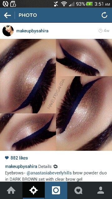 Absoloutly love this look dark blue eyeliner with bronze/gold eye shadow perfff <3 Dark Blue Eyeliner, Gold Eye Shadow, Makeup Dark, Blue Eyeliner, Gold Eyeshadow, Gold Eyes, Bronze Gold, Beauty Bag, Blue And Gold