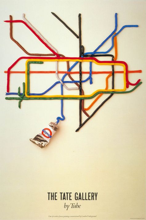 Posters: Tate gallery by tube London Tube Map, London Underground Map, Underground Map, London Transport Museum, Guerrilla Marketing, London Tube, Transportation Poster, Subway Map, Underground Art