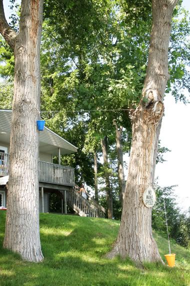 Buckets and Pulley System Pulley System For Kids, Kid Backyard Ideas, Tree House Illustration, Kid Backyard, Natural Play Area, Pulley System, Natural Play, Natural Playground, Simple Machines