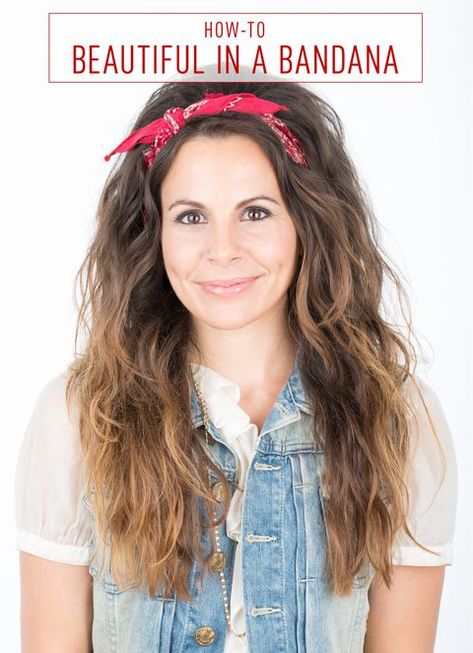 Tie Bandana In Hair, Bandana In Hair, 1920s Long Hair, Bandana Hairstyle, Long Messy Hair, Long Beard Styles, Tie Bandana, Fashion Bandana, Finger Wave Hair