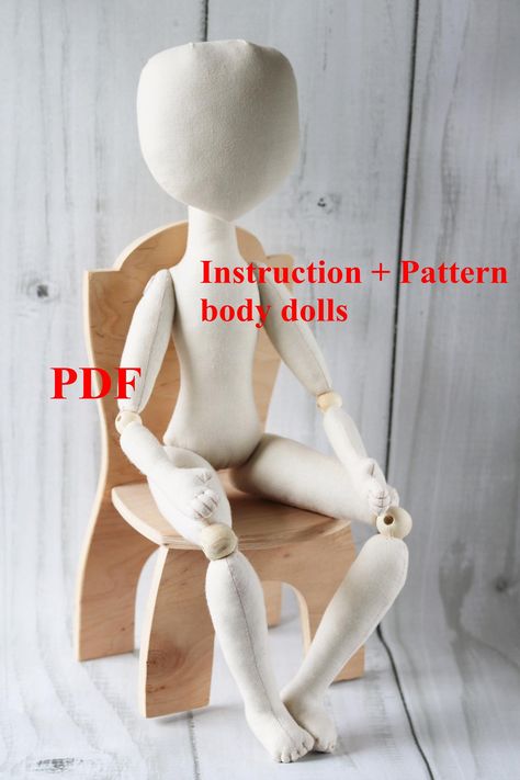 Ragdoll Pattern, Cloth Doll Patterns, Fabric Doll Pattern, Doll Making Tutorials, Pattern Doll, Rag Doll Pattern, Doll Sewing Patterns, Doll Tutorial, Pattern Tutorial