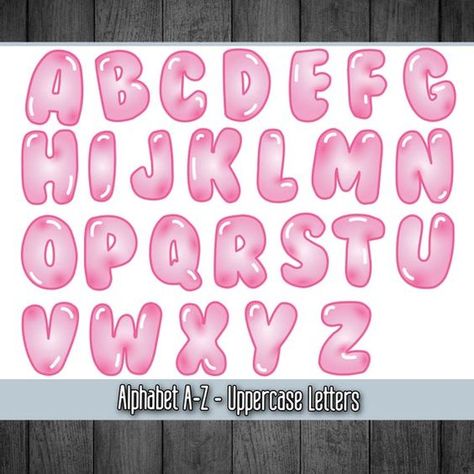 Fonts Alphabet Bubble Writing Tattoo, Puffy Letters Font, Bubble Letter Shading, Aesthetic Bubble Letters, I Love You Bubble Letters, Lettering Fonts Bubble, Pink Bubble Letters, Cute Bubble Letter Fonts, Love In Bubble Letters