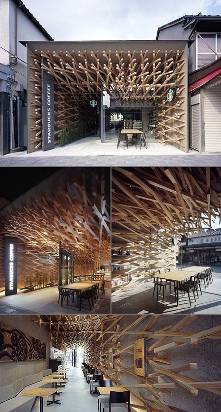 Starbucks in Japan Starbucks Interior, Design Café, Kengo Kuma, Coffee Shops Interior, Coffee Shop Design, Inside Design, Cafe Interior Design, Coffee Design, Restaurant Interior