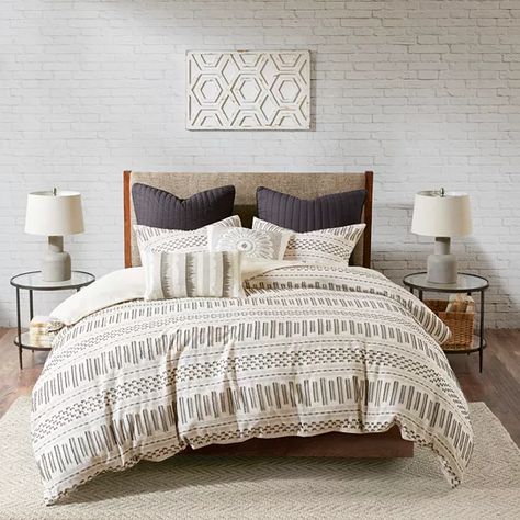 INK + IVY Rhea Cotton Jacquard Comforter Set Ivory Comforter, Ivory Duvet, California King Duvet Cover, Jacquard Bedding, Geometric Duvet Cover, Cotton Comforter Set, King Duvet Cover Sets, Inspire Me Home Decor, King Comforter Sets