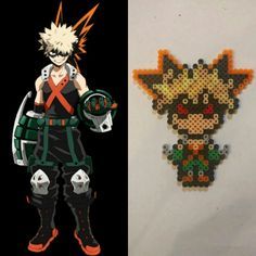 Katsuki Bakugou perler bead pattern from My Hero Academia Perler Beads My Hero Academia, Bakugo Perler Beads, Mha Perler Beads, Anime Perler Bead Patterns, Wallpaper Glass, Anime Perler, Perler Designs, Pokemon Craft, Pixel Beads