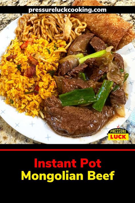 Instant Pot Mongolian Beef, Juicy Brisket, Instant Pot Asian Recipes, Hibachi Fried Rice, Pressure Luck, Beef Recipe Instant Pot, Mongolian Beef Recipes, Electric Pressure Cooker Recipes, Fusion Dishes