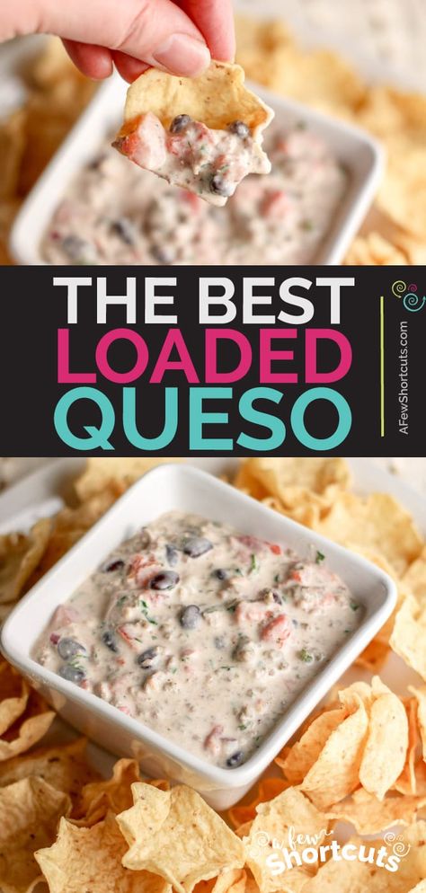 Loaded Queso Dip Recipe, Loaded Queso Dip, Loaded Queso, Holiday Dip Recipes, Holiday Dip, Queso Dip Recipe, Queso Dip Recipes, Gluten Free Puff Pastry, Delicious Dips Recipes