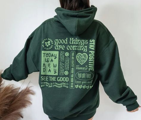 Aesthetic Hoodies Designs, Hoodie With Quotes, Sweatshirt With Quote, Unisex Hoodies Design, Sweatshirt Quotes Aesthetic, Graphic Designs For Hoodies, Vintage Hoodie Design, Cool Graphic Hoodies, Back Of Hoodie Design